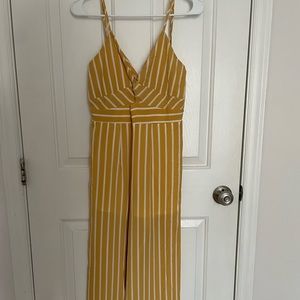 Yellow Striped Jumpsuit